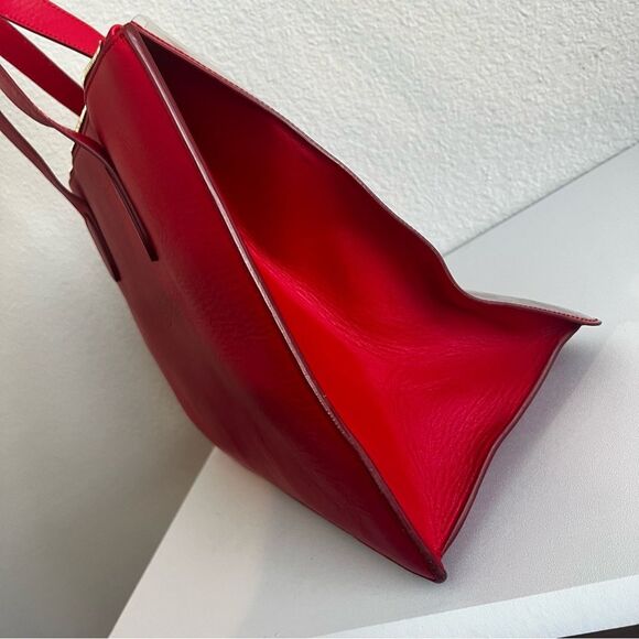 CHARLOTTE OLYMPIA Red Clear Laptop Work Tote Shoulder Bag + Pouch - Picture 6 of 14